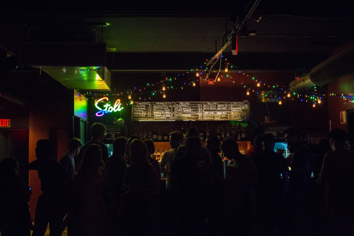 Nightclub interior with ambient lighting and climate control