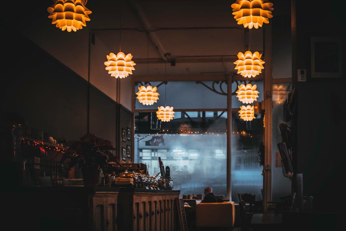Restaurant interior with climate control for dining comfort