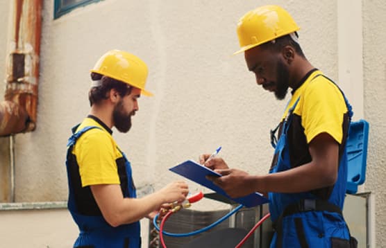 DebonAir engineer conducting a site survey for air conditioning installation
